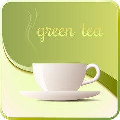 Green Tea vector icon for cafe.