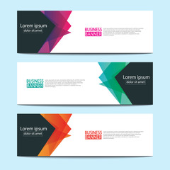 Vector abstract design web banner template. Web Design Elements - Header Design. Abstract geometric web banner template on grey background.Modern banner.