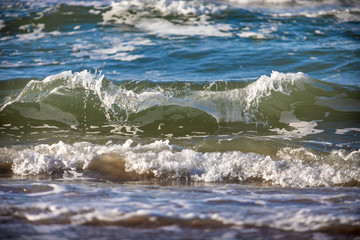 Fototapeta premium Baltic sea waves in sunny day 