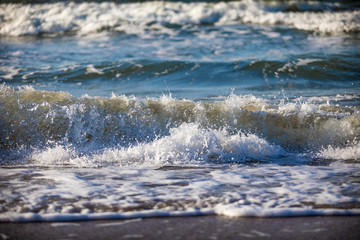 Baltic sea waves  in sunny day 