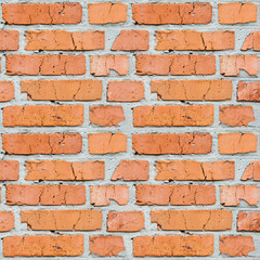 Obraz premium Seamless red brick wall masonry background. Old brickwork texture.