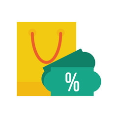 paper shopping bag with percent tag