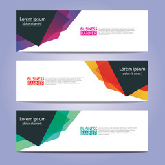 Vector abstract design web banner template. Web Design Elements - Header Design. Abstract geometric web banner template on grey background.Modern banner.