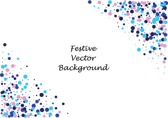 Festive color round confetti background. Abstract frame confetti texture for holiday, postcard, poster, website, carnivals, birthday and children's parties. Cover confetti mock-up. Wedding card layout