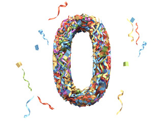 Metalic multi color confetti font