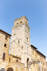Fototapeta na wymiar Devil's Tower (Torre del Diavolo) in San Gimignano, province of Siena, Tuscany, Italy