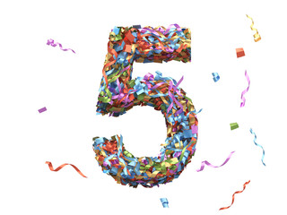 Metalic multi color confetti font