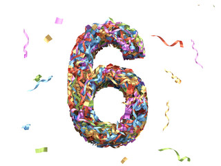 Metalic multi color confetti font