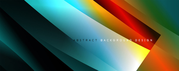 Wave liquid style lines with shadows and light on gradient background