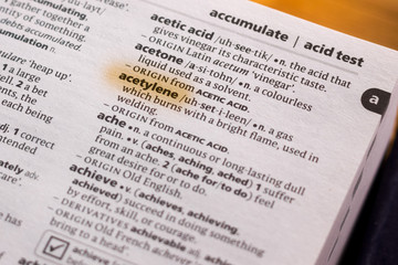 The word or phrase Acetylene in a dictionary.