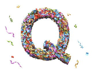 Metalic multi color confetti font