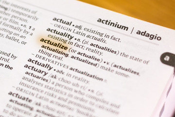 The word or phrase Actualize in a dictionary.