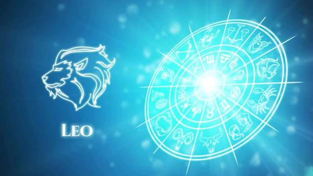 Leo zodiac constellation icons signs with galaxy stars background, Astrology symbol horoscope