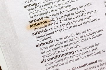 The word or phrase Airborne in a dictionary.