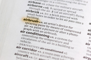 The word or phrase Airbrush in a dictionary.