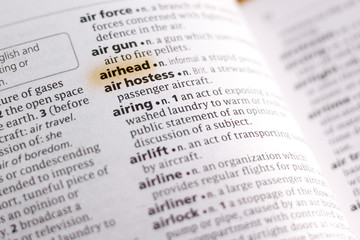 The word or phrase Airhead in a dictionary.