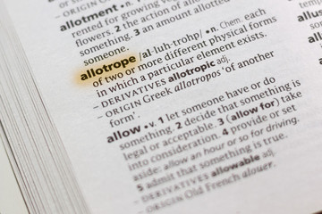 The word or phrase Allotrope in a dictionary.