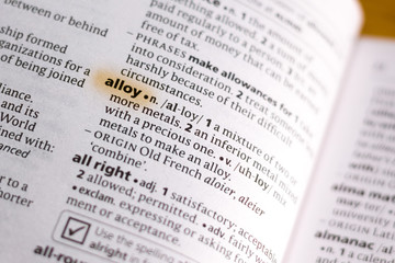 The word or phrase Alloy in a dictionary.