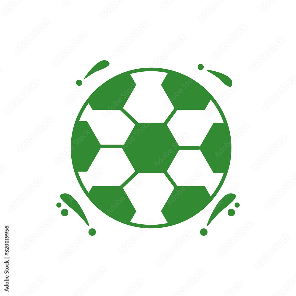 Sticker soccer balloon sport isolated icon