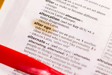 Obraz premium The word or phrase Alter Ego in a dictionary.