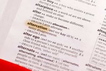 The word or phrase Altercation in a dictionary.