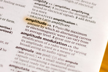 The word or phrase Amplitude in a dictionary.