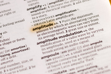 The word or phrase Amplitude in a dictionary.