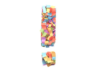 Colorful bright confetti font.