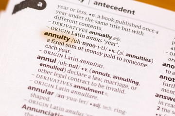 The word or phrase Annuity in a dictionary.