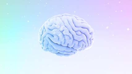 Brain head human mental idea mind 3D illustration background