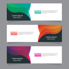 Fototapeta premium Vector abstract design web banner template. Web Design Elements - Header Design. Abstract geometric web banner template on grey background.Modern banner.