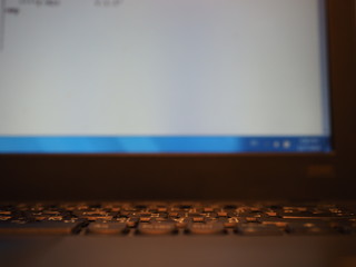 Laptop keyboard with selective focus on the keys.