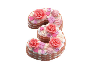  Сake with roses font