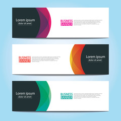 Vector abstract design web banner template. Web Design Elements - Header Design. Abstract geometric web banner template on grey background.Modern banner.