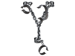 Iron arm shackles on a chain font