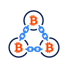 Bitcoin digital currency chain icon