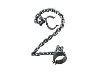 Iron arm shackles on a chain font