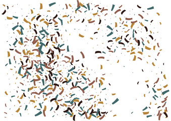 Festive color ribbon confetti background. Abstract frame confetti texture for holiday, postcard, poster, website, carnivals, birthday and children's parties. Cover confetti mock-up. Wedding card