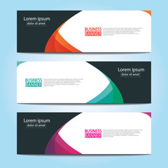 Vector abstract design web banner template. Web Design Elements - Header Design. Abstract geometric web banner template on grey background.Modern banner.