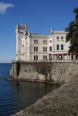 Fototapeta na wymiar View of the Miramare castle in Italy, Trieste
