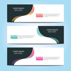 Vector abstract design web banner template. Web Design Elements - Header Design. Abstract geometric web banner template on grey background.Modern banner.