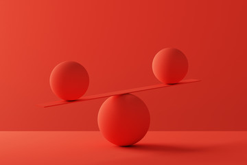 Two spheres in balance - 3D Rendering