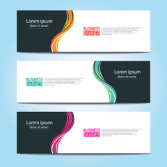 Vector abstract design web banner template. Web Design Elements - Header Design. Abstract geometric web banner template on grey background.Modern banner.