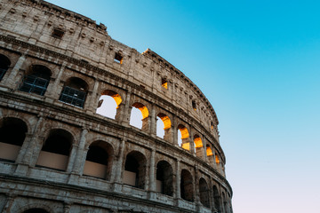 Fototapeta na wymiar Rome, Italy - Jan 2, 2020: Colosseum, Rome, Italy