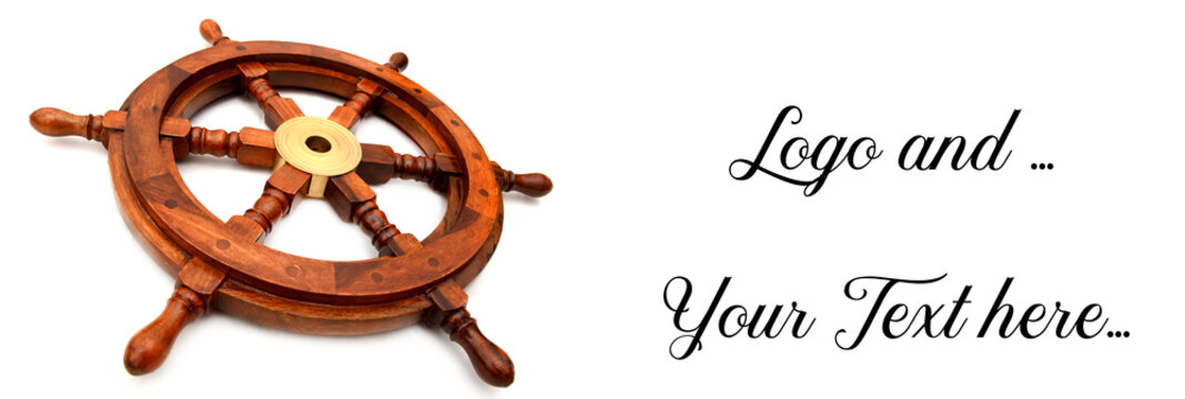 Ship Steering Wheel of Brass and fine Wood.