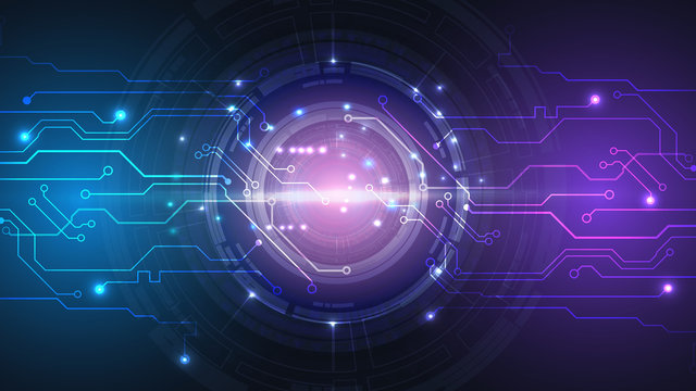 Abstract user HUD interface from glowing futuristic elements. High-tech digital network, communications, high technology. EPS 10.