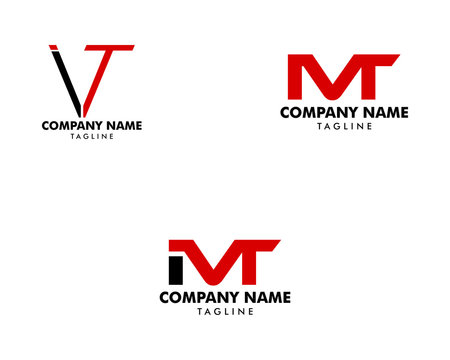 Set of Initial Letter IVT Logo Template Design