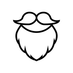 Mustache and beard. Vector Illustration on the theme Patrick Day. Black icon isolated on a white background. For a logo, poster or banner and greeting card.