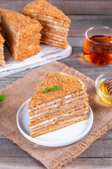 Homemade honey cake