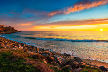 Iconic Christies Beach coastal view at sunset in South Australia